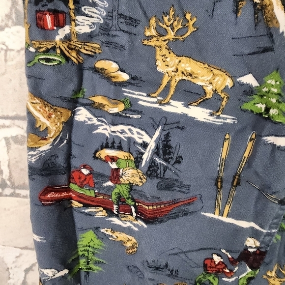 Eddie Bauer Flannel PJ Pants Outdoors Fishing Hunting  Blue Size Large - Picture 9 of 11